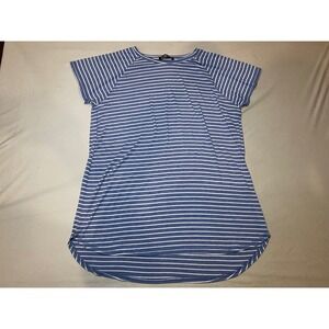 Cotton On Blue White Stripe Raglan Tee Shirt Dress Tunic Size L Casual‎